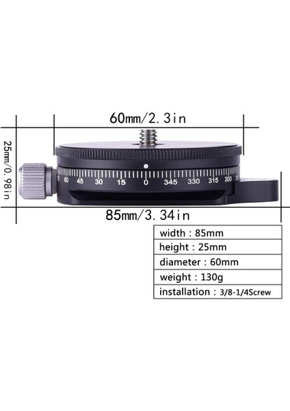 Arca Swiss Stil Plakalı Kamera Tavası Tabanı, Kabarcık Seviyeli 0,95 cm Vidalı Alüminyum Panoramik Bilyalı Tripod Kafası, Yük Kapasitesi 22 Lbs (Yurt Dışından) fiyatları