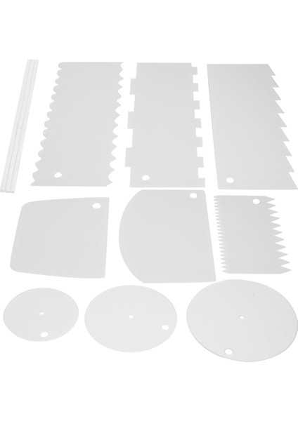 12 Parça Akrilik Kek Disk Seti, Kek Kazıyıcı Kek Dekorasyon Tarak Yuvarlak Kek Diskleri Merkezi Delikli Daire Taban Panoları (Yurt Dışından) fiyatları