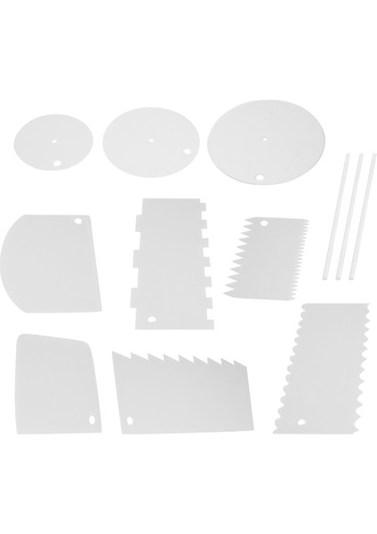 12 Parça Akrilik Kek Disk Seti, Kek Kazıyıcı Kek Dekorasyon Tarak Yuvarlak Kek Diskleri Merkezi Delikli Daire Taban Panoları (Yurt Dışından) fırsatları