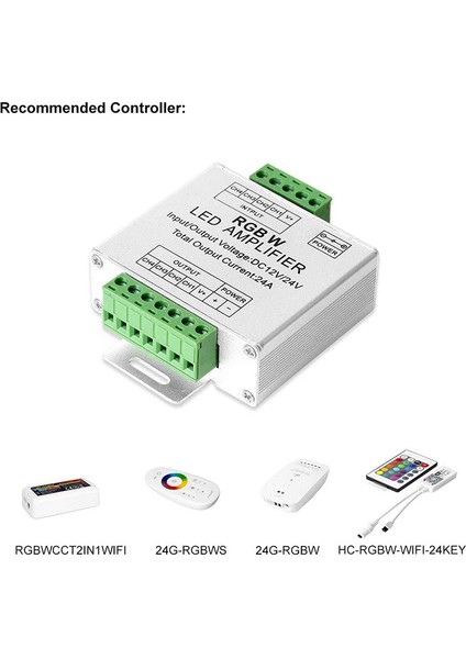 Rgb/rgbw 5050 LED Şerit Amplifikatör Denetleyicisi 4pin/5pin DC12V/DC24V 5050SMD LED Şerit ile Çalışmak (Yurt Dışından)