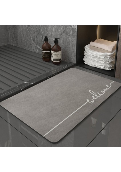 Banyo Paspas Süper Emici Çabuk Kuruyan Kaymaz Banyo Halısı Modern Basit Kaymaz Paspaslar Ev Diatomit Mat Siyah (Yurt Dışından) modelleri