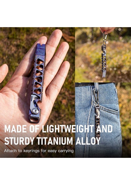 Titanyum Gözetleme Çubuğu, Anahtarlık Çok Amaçlı Alet, Cep Aracı Şişe Açacağı Anahtarlık Dış Mekan Aracı, Titanyum Anahtarlık, Çok Renkli (Yurt Dışından) modelleri