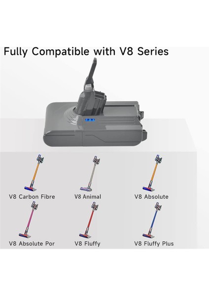 Dyson V8 Piller Için 21,6V V8 Adaptörü + 2xpre-Filter Şarj Edilebilir (Yurt Dışından)