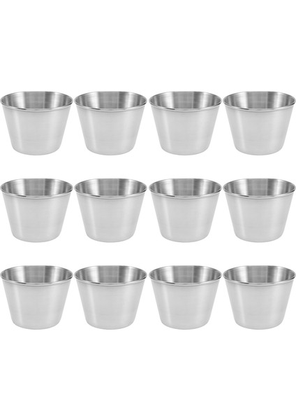 12 Paket Paslanmaz Çelik Çeşni Sos Bardakları, Ticari Sınıf Daldırma Sos Bardakları, Ramekin Çeşni Bardakları Porsiyon Bardakları (Yurt Dışından)