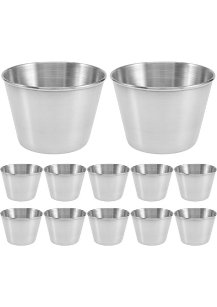 12 Paket Paslanmaz Çelik Çeşni Sos Bardakları, Ticari Sınıf Daldırma Sos Bardakları, Ramekin Çeşni Bardakları Porsiyon Bardakları (Yurt Dışından) modelleri
