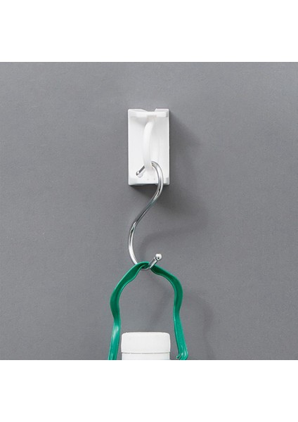 10 Adet Perde Çubuk Tutucu Kelepçe Kanca Kendinden Yapışkanlı Elbise Askısı Braketi 360 Rotasyon Üçgen Halka Ayarlanabilir Kanca (Yurt Dışından)