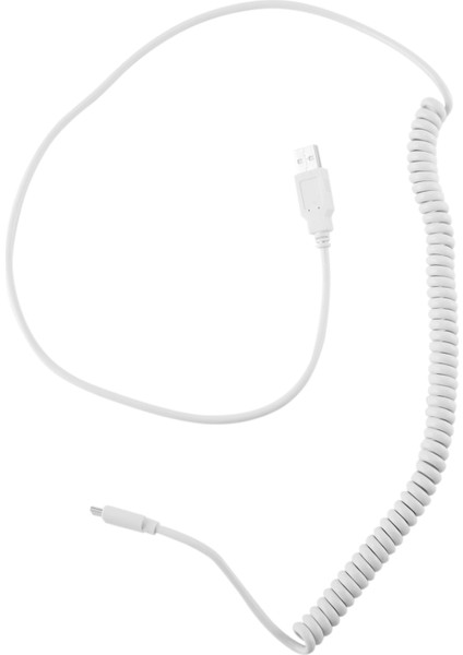 USB C Sarmal Kablo Tel Mekanik Klavye USB Kablosu C Tipi USB Arayüzü Poker 2 GH60 Klavye Seti, Beyaz (Yurt Dışından)