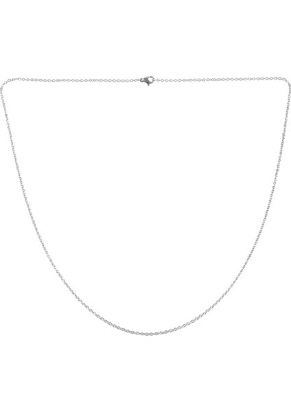 Takı Kadın Zinciri, Paslanmaz Çelik "o" Kolye, Gümüş – 2 mm Genişlik – 65 cm Uzunluk (Yurt Dışından)