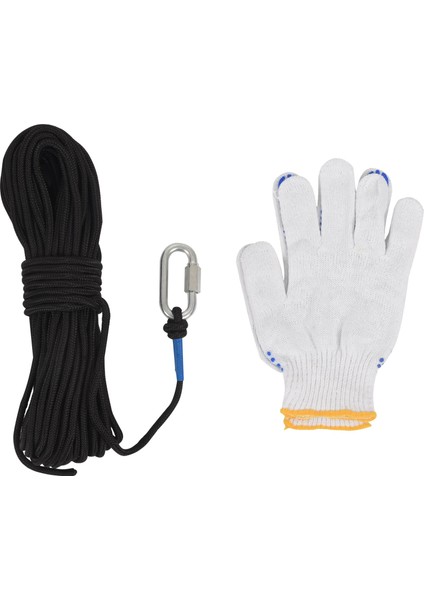 Balıkçılık Mıknatıslı Halat 20 Metre, Güvenli Kilitli Ağır Halat, Çok Amaçlı Naylon Yüksek Mukavemetli Kordon Güvenli Halat - 65 Feet, Çap 6mm Siyah (Yurt Dışından)