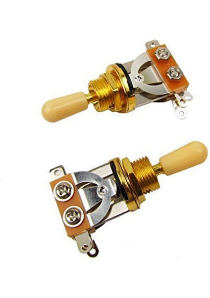 Metrik 3 Yollu Kısa Düz Gitar Geçiş Anahtarı Pikap Seçici Gibson Epiphone Les Paul Elektro Gitar, Altın ve Bej (2'li Paket) (Yurt Dışından)