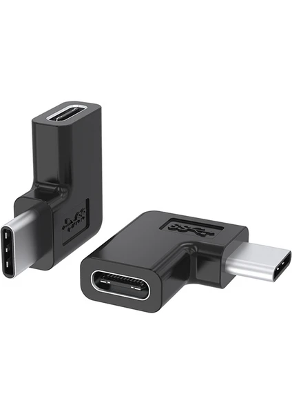 2 Adet/takım 90 Derece Sağ Açı USB 3.1 Tip C Erkek Kadın Dönüştürücü Usb-C Adaptörü Akıllı Telefon Için Taşınabilir Konnektör (Yurt Dışından)