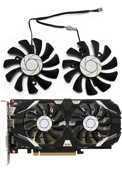 HA8010H12F-Z 75 mm 2pin GTX1050TI Gpu Soğutucu Çıft Fan Msı Geforce Gtx 1050TI GTX-1050-TI-4GT-OC (2 Adet) (Yurt Dışından)