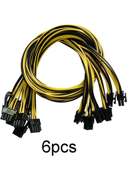 Madencilik Için 6 Adet Pcıe 6pin To 8pin(6+2) Erkek - Erkek Pcı-E Güç Kablosu (Yurt Dışından)