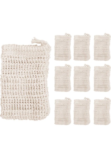 10 Paket Doğal Sisal Sabun Poşeti Peeling Sabunu Tasarrufu Kese Tutucu (Yurt Dışından)