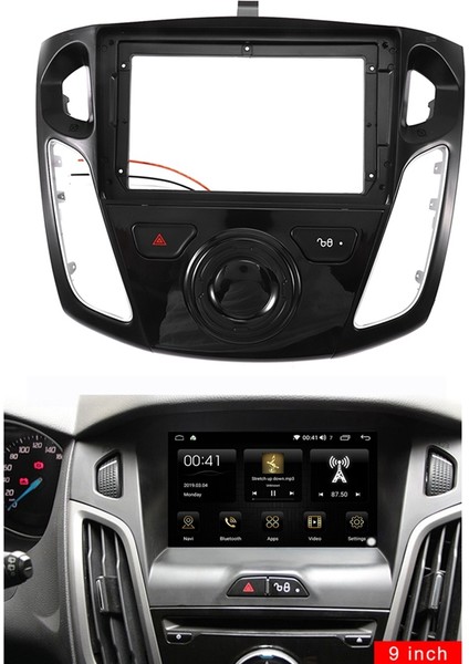 Inç Araba Radyo Fasya Dash Trim Kiti Ford Focus 3 2012-2017 Stereo DVD Oynatıcı Çivisiz Çerçeve (Yurt Dışından)