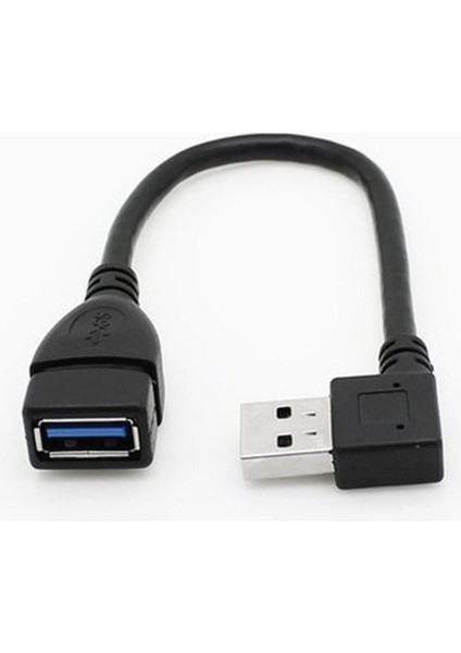 USB 3.0 Açı 90 Derece Uzatma Kablosu Erkek - Dişi Adaptör Kablosu Veri Sol (Yurt Dışından)