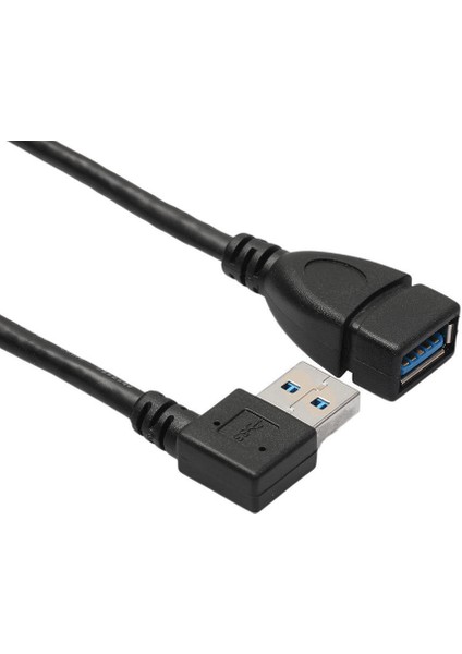 USB 3.0 Açı 90 Derece Uzatma Kablosu Erkek - Dişi Adaptör Kablosu Veri Sol (Yurt Dışından)
