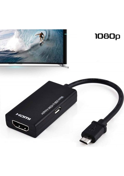 Mikro Usb'den HDMI Adaptörüne 1080 P HDMI Kablosu Android Telefon Tablet Tv Desteği 192 Khz Dijital Ses (Yurt Dışından)