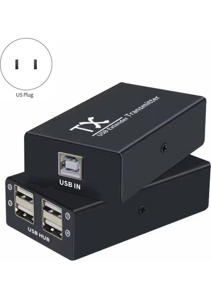 120M USB Genişletici 4 Bağlantı Noktalı Usb2.0 Hub Genişletici RJ45 Ethernet Üzerinden USB Utp Uzatma Verici Alıcı-Abd Tak (Yurt Dışından)