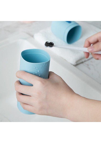 Taşınabilir Diş Fırçası Tutucu Kutusu Seyahat Diş Fırçası Bardağı Gargara Fincan Diş Macunu Saklama Kabı Banyo Mavi (Yurt Dışından) fırsatları