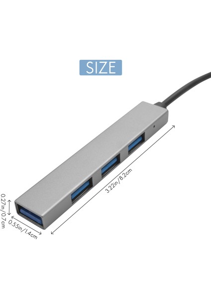 Macbook Pro T-809A Gri Için 4'ü 1 Arada USB Hub Type-C Usb-C Adaptörü (Yurt Dışından)