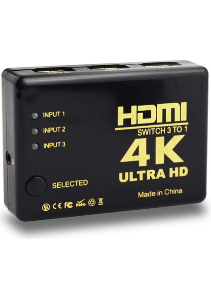 Ultra Hd Anahtar 3x1 3 Bağlantı Noktalı Anahtarlayıcı Seçici 3D 1080P, Ir Uzaktan Kumandalı (Yurt Dışından) fırsatları