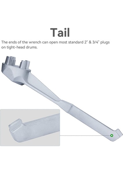 Tapa Anahtarı, Davul Anahtarı 10 15 20 30 50 55 Galon Varil Için Alüminyum Namlu Açıcı Aracı, 2 ve 3/4 Inç Tapa Kapaklarına Uyar (Yurt Dışından)