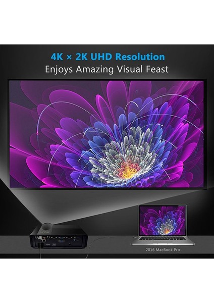 Usb3.1type-C - HDMI Yüksek Çözünürlüklü Kablo 4KX2KX3D 2 Metre Beyaz (Yurt Dışından)