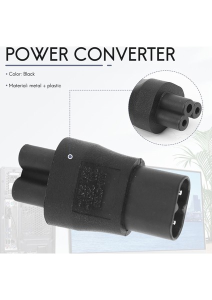 Iec 320 C5 3-Pin Dişi - C8 2-Pin Erkek Fiş Dönüştürücü Güç Kaynağı Adaptörü (Yurt Dışından)