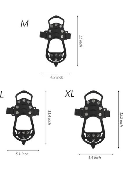 1 Çift 11 Diş Kramponlar Kaymaz Buz Kar Tırmanışı Kaymaz Ayakkabı Kapakları Buz Kar Için, Kış Yürüyüş Tırmanışı, Xl (Yurt Dışından)