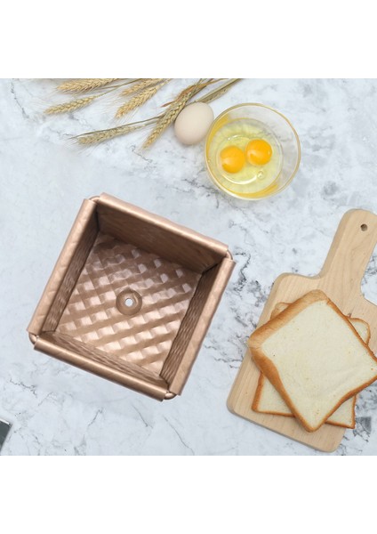 Kapaklı Kare Somun Tava Tost Kalıbı Ekmek Tavası Pullman Somun Tava Kapaklı Yapışmaz Mini Su Küpü Tost Kutusu (Yurt Dışından)