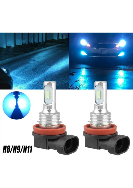 Süper Parlak H8 H9 H11 LED Far Ampul Kiti Yüksek/düşük Huzmeli Işık 8000LM 8000K Buz Mavisi 80W (Yurt Dışından) fiyatları