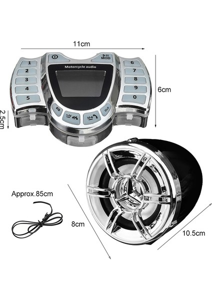 Motosiklet Stereo Hoparlörler Kablosuz Bluetooth Mp3 Çalar Su Geçirmez Fm Ses Motorlu Scooter Bisiklet Atv Utv Için (Yurt Dışından)