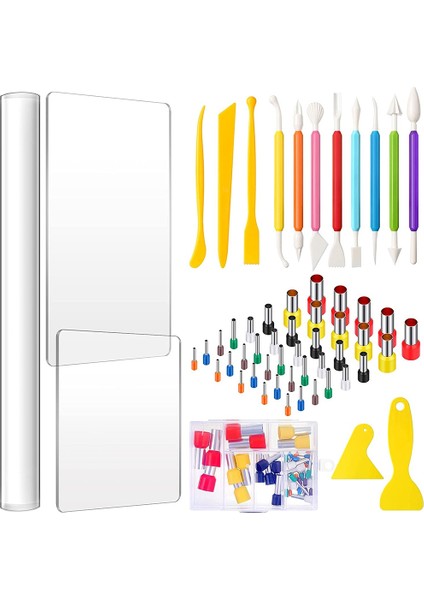 Kesici Set, Polimer Kil Rulo, Kil Kendin Yap Üretimi Için Kil Model Seti Evde, Okulda, Ofiste Vb. Kullanılabilir. (Yurt Dışından)