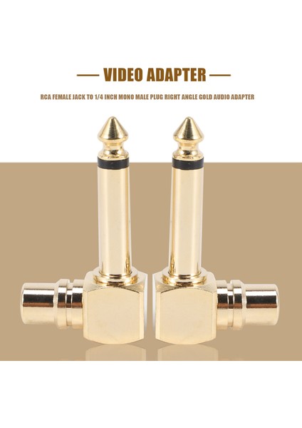 2-Pack Rca Dişi Jack - 1/4 Inç Mono Erkek Fiş Sağ Açı Ses Adaptörü, Altın (Yurt Dışından)