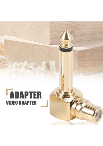2-Pack Rca Dişi Jack - 1/4 Inç Mono Erkek Fiş Sağ Açı Ses Adaptörü, Altın (Yurt Dışından)