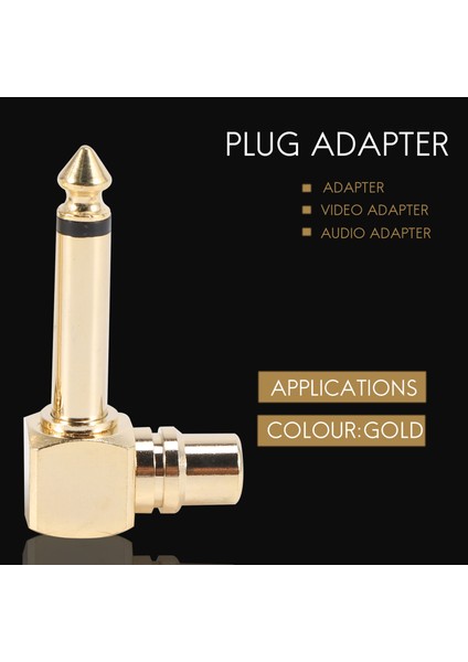2-Pack Rca Dişi Jack - 1/4 Inç Mono Erkek Fiş Sağ Açı Ses Adaptörü, Altın (Yurt Dışından)