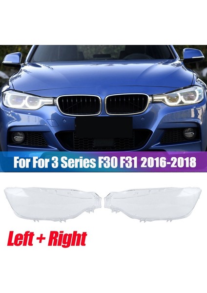 Sol Yan Araba Far Camı Kapağı Başkanı Işık Lambası Gölge Kabuk Kapak-Bmw 3 Serisi F30 F31 2016-2018 320 328 330 340 (Yurt Dışından)