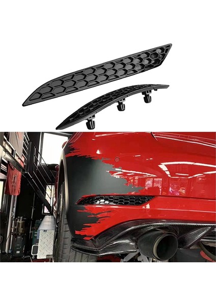 2 Adet Değiştirilmiş Modifiye Parlak Petek Kuyruk Arka Sis Lambası Lamba Kapağı Trim Ekle Garnitür Golf 7.5 Için Mk7.5 (Yurt Dışından)