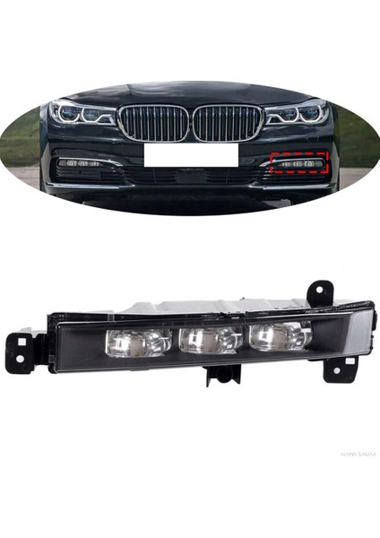 Araba Sağ Yan LED Sis Lambası Sürüş Lambası Gündüz Farı Bmw G11 G12 740I 750I Xdrive 63177342954 (Yurt Dışından)