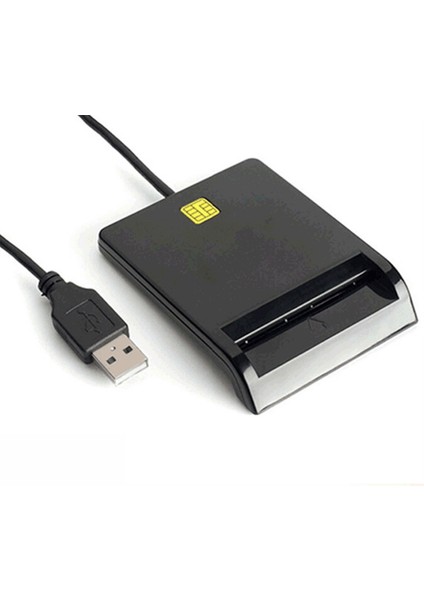 USB Akıllı Kart Okuyucu Atm Banka Vergi Beyanı Ic Kart Kimlik Kartı Akıllı Kart Okuyucu (Siyah) (Yurt Dışından)