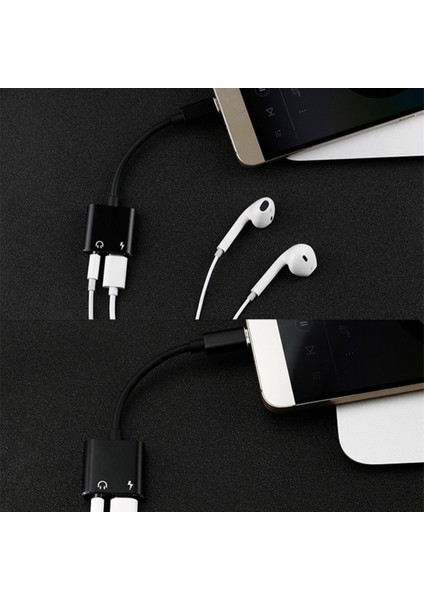 2'si 1 Arada Type-C - 3,5 mm Kulaklık Jakı Adaptörü/konektörü Şarj Cihazı, Kulaklık Aux Ses ve Şarj Adaptörü Pembe Altın (Yurt Dışından)