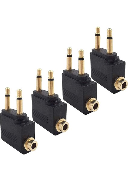 4 Paket Uçak Kulaklık Adaptörü, Havayolu Uçak Uçuş Adaptörleri (Yurt Dışından)