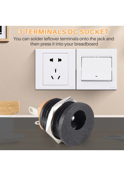 10 Adet 3-Terminal Lehimleme 2.1mm x 5.5mm Dişi Güç Jakı Dc Soket (Yurt Dışından)