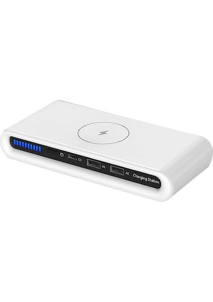 Taşınabilir Kablosuz Şarj Cihazı, 4'ü 1 Arada Çok Bağlantı Noktalı Kablosuz Şarj Cihazı Qc3.0 Ev Seyahati Için Hızlı Şarj Çift USB Kablosuz Şarj Cihazı (Yurt Dışından)