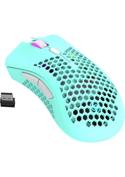 Kablosuz Oyuncu Mouse Petek Kabuğu 6 Programlı Düğme-Mavi (Yurt Dışından)