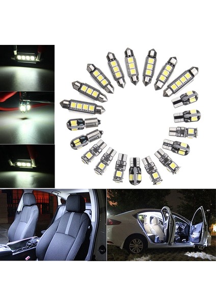 20 Adet Araba LED Ampuller Iç Kiti Kubbe Gövde Kapı Plaka Işık Süper Parlak Canbus Hatasız Iç Lamba Bmw 5 Serisi Için E39 M5 Harita 1997-2003 (Yurt Dışından)