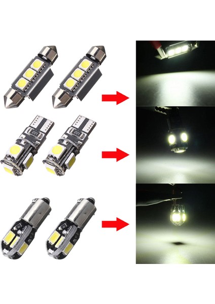 20 Adet Araba LED Ampuller Iç Kiti Kubbe Gövde Kapı Plaka Işık Süper Parlak Canbus Hatasız Iç Lamba Bmw 5 Serisi Için E39 M5 Harita 1997-2003 (Yurt Dışından)