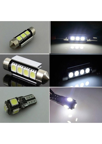 20 Adet Araba LED Ampuller Iç Kiti Kubbe Gövde Kapı Plaka Işık Süper Parlak Canbus Hatasız Iç Lamba Bmw 5 Serisi Için E39 M5 Harita 1997-2003 (Yurt Dışından)