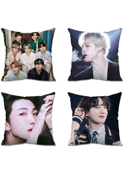 Bts Yastık Örtüleri 18X18 Kanepe Dekoru Için 4 Ev Dekorasyonu Seti (Yurt Dışından)
